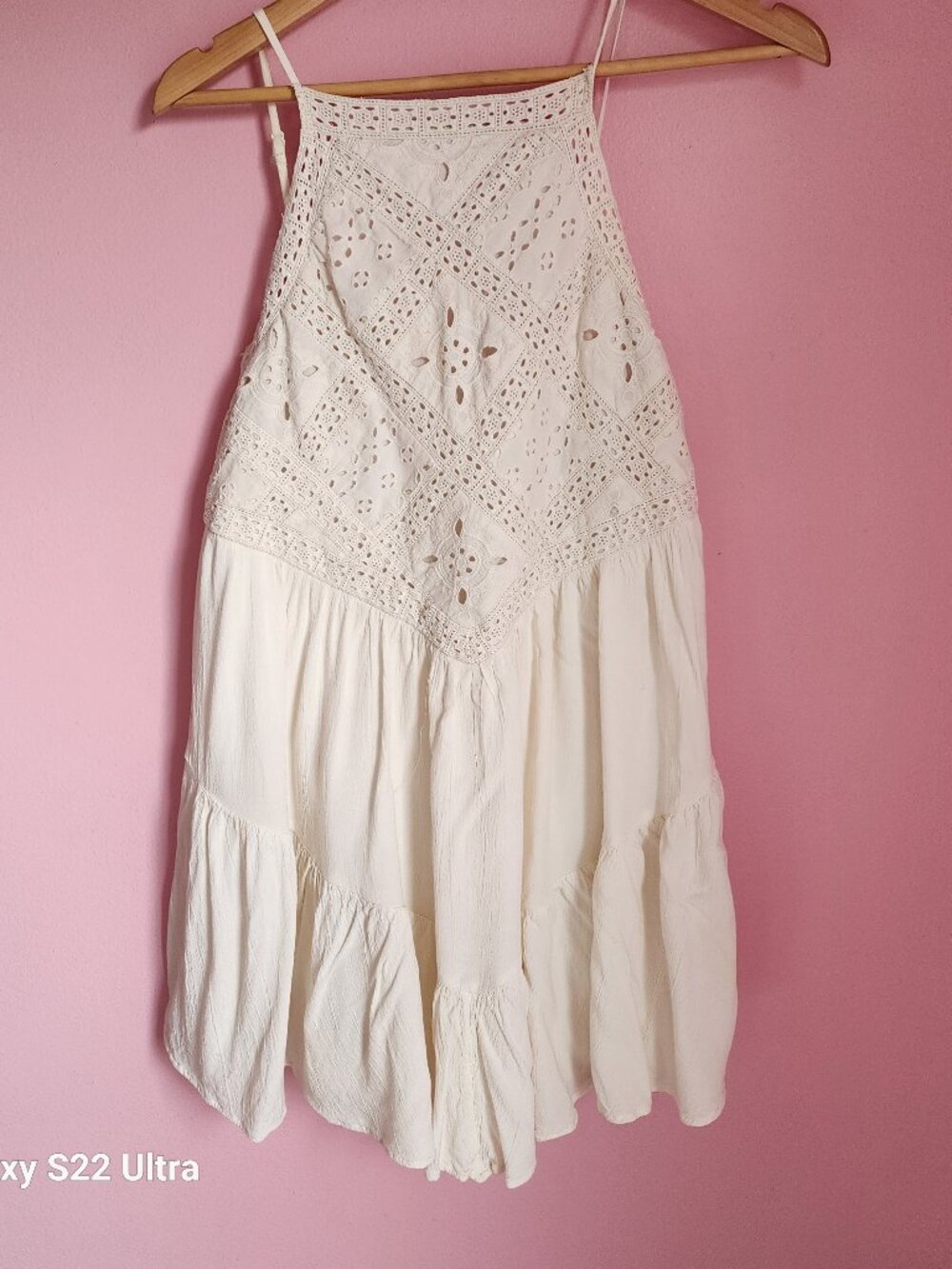 American Eagle White Feminine Midlength Dress